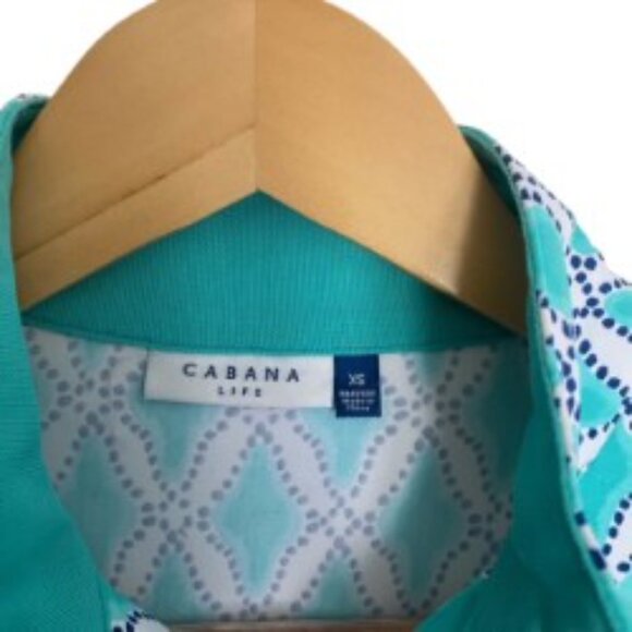 Cabana Life Aqua Print 1/4 Zip Pullover XSmall - Picture 2 of 5